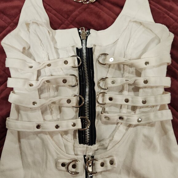 RARE Vintage Lip Service Institutionalized Bondage Canvas Dress - - Picture 5 of 10